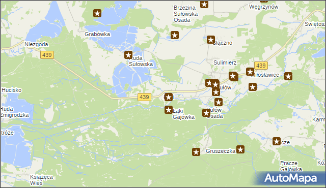 mapa Łąki gmina Milicz, Łąki gmina Milicz na mapie Targeo