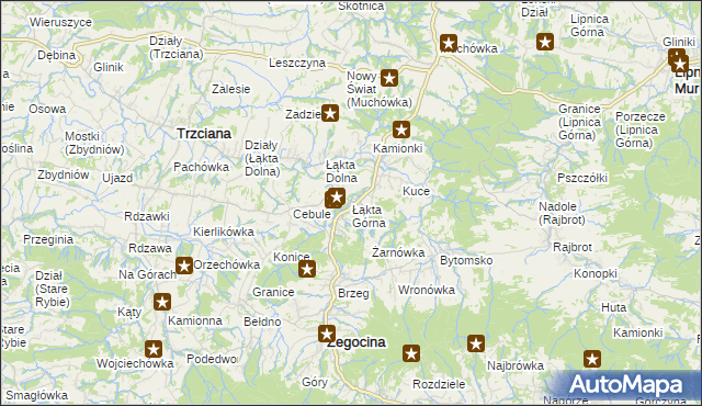 mapa Łąkta Górna, Łąkta Górna na mapie Targeo