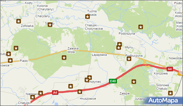 mapa Łapajówka gmina Radymno, Łapajówka gmina Radymno na mapie Targeo