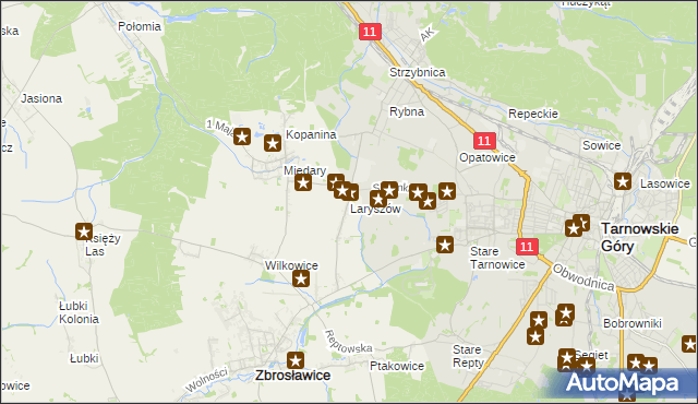 mapa Laryszów, Laryszów na mapie Targeo