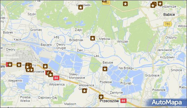 mapa Las gmina Przeciszów, Las gmina Przeciszów na mapie Targeo