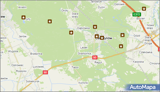 mapa Lasek gmina Celestynów, Lasek gmina Celestynów na mapie Targeo