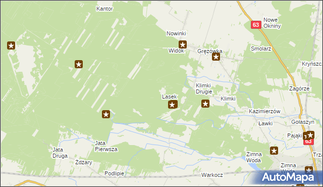 mapa Lasek gmina Łuków, Lasek gmina Łuków na mapie Targeo