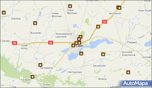 mapa Łasin, Łasin na mapie Targeo