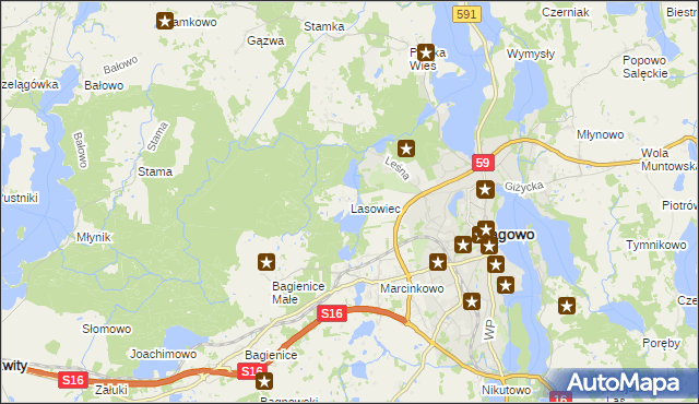 mapa Lasowiec, Lasowiec na mapie Targeo