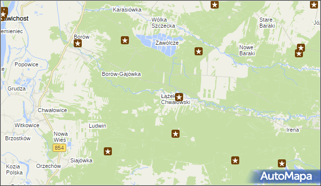 mapa Łążek Chwałowski, Łążek Chwałowski na mapie Targeo