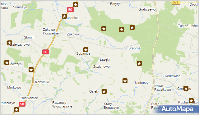 mapa Łazęki, Łazęki na mapie Targeo