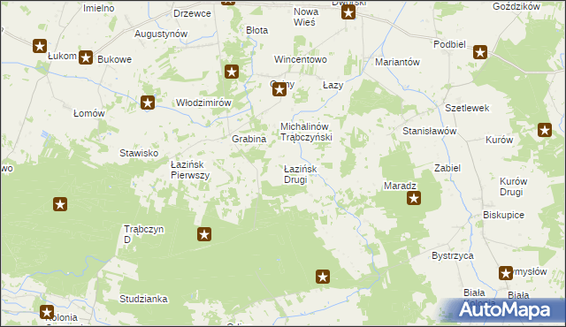 mapa Łazińsk Drugi, Łazińsk Drugi na mapie Targeo