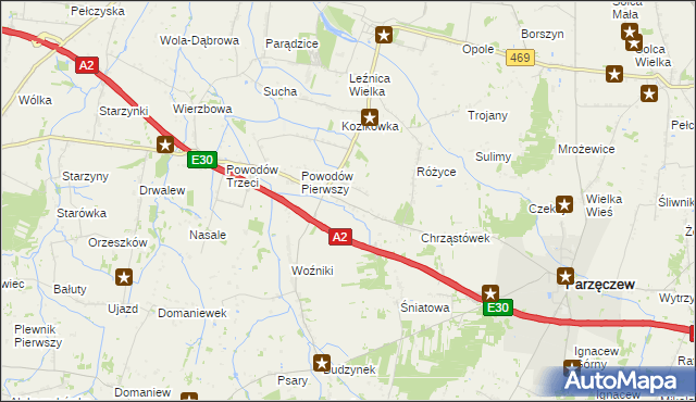 mapa Łążki, Łążki na mapie Targeo