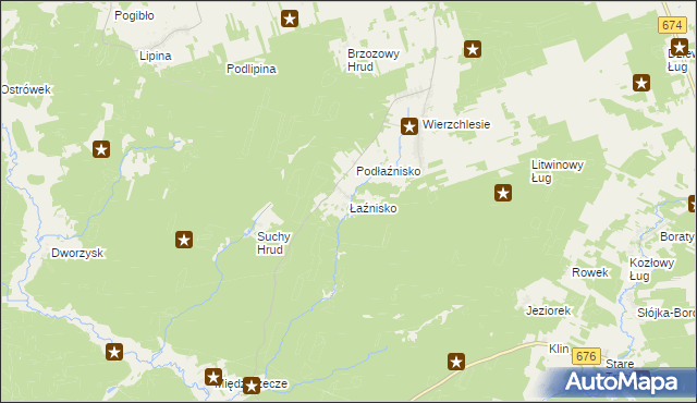 mapa Łaźnisko, Łaźnisko na mapie Targeo