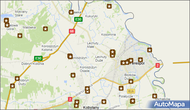 mapa Lechuty Duże, Lechuty Duże na mapie Targeo