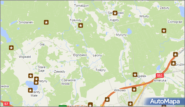 mapa Łęciny, Łęciny na mapie Targeo