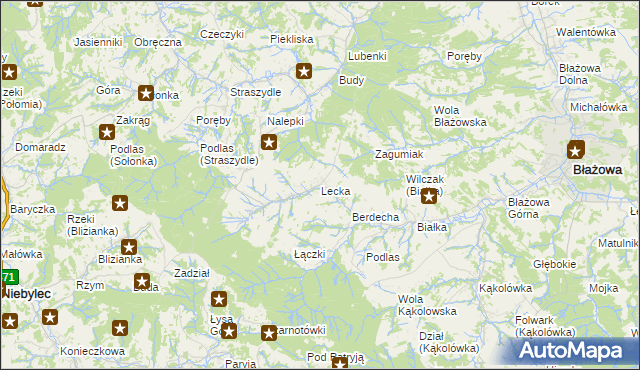 mapa Lecka, Lecka na mapie Targeo