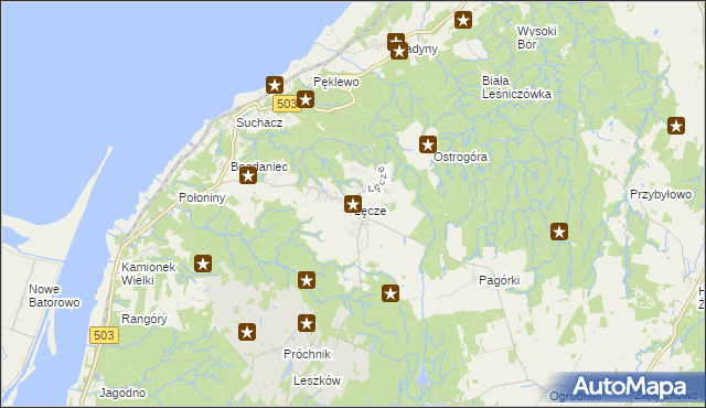 mapa Łęcze, Łęcze na mapie Targeo