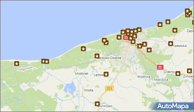 mapa Lędowo-Osiedle, Lędowo-Osiedle na mapie Targeo