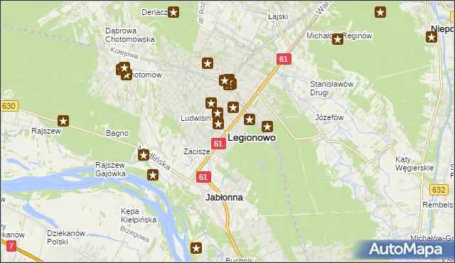 mapa Legionowo, Legionowo na mapie Targeo