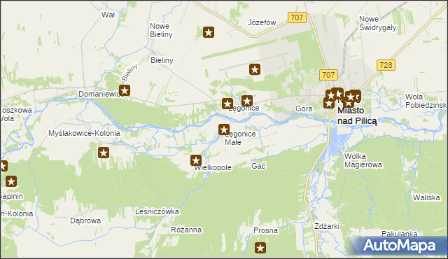 mapa Łęgonice Małe, Łęgonice Małe na mapie Targeo