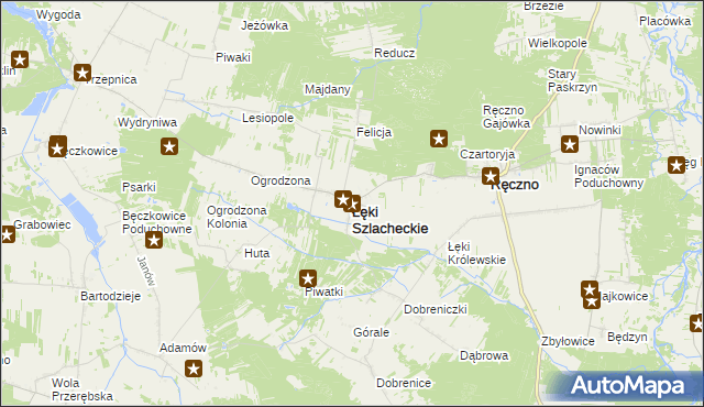 mapa Łęki Szlacheckie, Łęki Szlacheckie na mapie Targeo