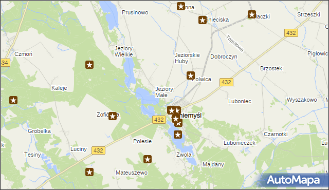 mapa Łękno, Łękno na mapie Targeo