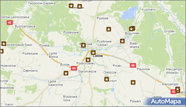 mapa Lelów, Lelów na mapie Targeo