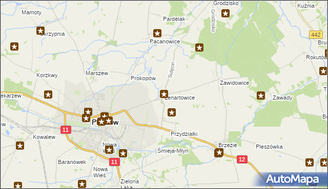 mapa Lenartowice gmina Pleszew, Lenartowice gmina Pleszew na mapie Targeo