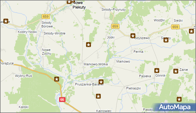 mapa Lendowo-Budy, Lendowo-Budy na mapie Targeo