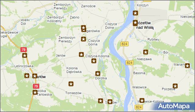 mapa Leśne Chałupy, Leśne Chałupy na mapie Targeo