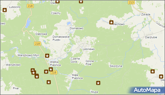 mapa Leśniewo gmina Puck, Leśniewo gmina Puck na mapie Targeo