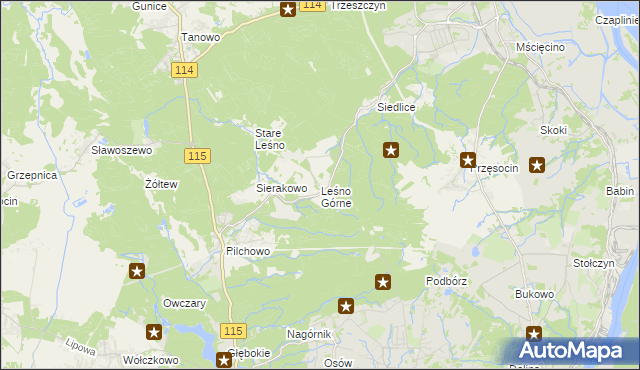 mapa Leśno Górne, Leśno Górne na mapie Targeo