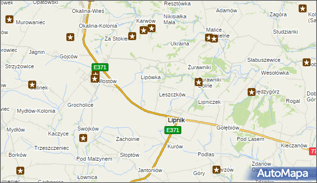 mapa Leszczków, Leszczków na mapie Targeo