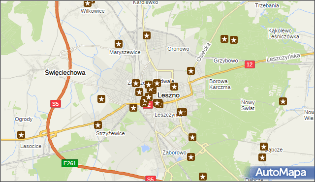 mapa Leszno, Leszno na mapie Targeo