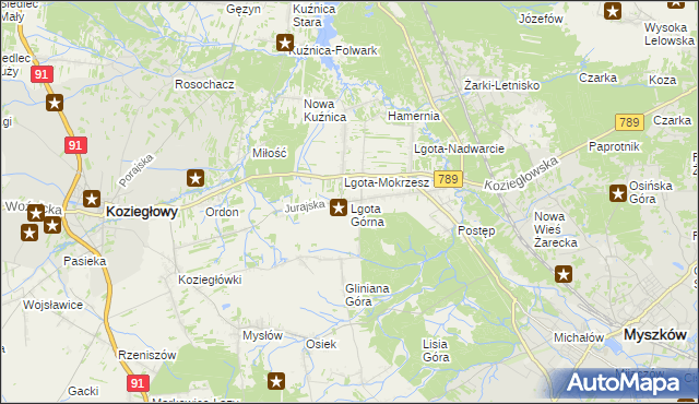 mapa Lgota Górna, Lgota Górna na mapie Targeo