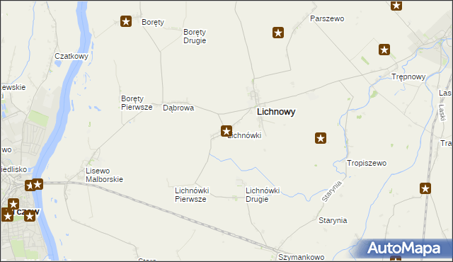 mapa Lichnówki, Lichnówki na mapie Targeo