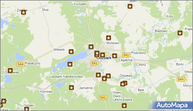 mapa Lidzbark, Lidzbark na mapie Targeo