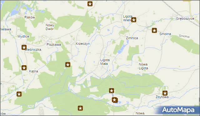 mapa Ligota Mała gmina Oleśnica, Ligota Mała gmina Oleśnica na mapie Targeo