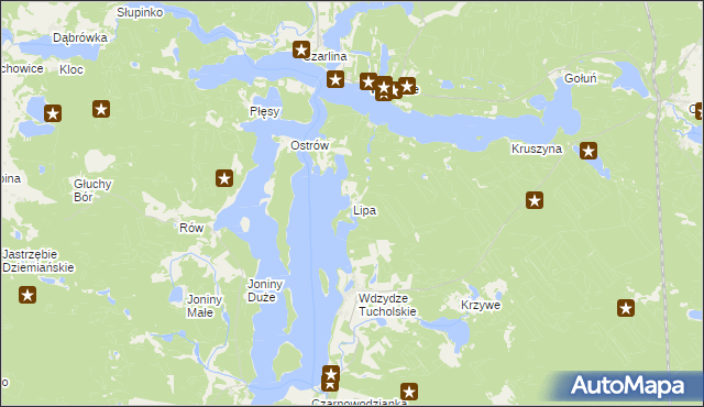 mapa Lipa gmina Karsin, Lipa gmina Karsin na mapie Targeo