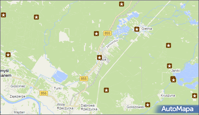 mapa Lipa gmina Zaklików, Lipa gmina Zaklików na mapie Targeo