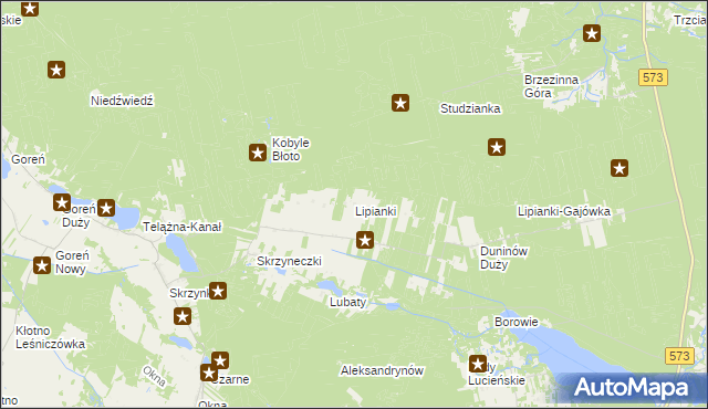 mapa Lipianki gmina Nowy Duninów, Lipianki gmina Nowy Duninów na mapie Targeo