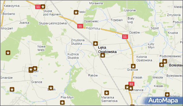 mapa Lipie gmina Łęka Opatowska, Lipie gmina Łęka Opatowska na mapie Targeo