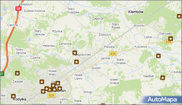 mapa Lipinki gmina Wołomin, Lipinki gmina Wołomin na mapie Targeo