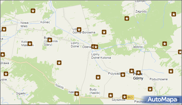 mapa Lipiny Dolne-Kolonia, Lipiny Dolne-Kolonia na mapie Targeo