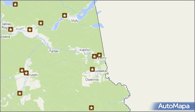 mapa Lipiny gmina Płaska, Lipiny gmina Płaska na mapie Targeo