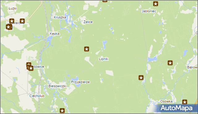 mapa Lipnik gmina Kępice, Lipnik gmina Kępice na mapie Targeo