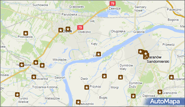 mapa Lipnik gmina Osiek, Lipnik gmina Osiek na mapie Targeo