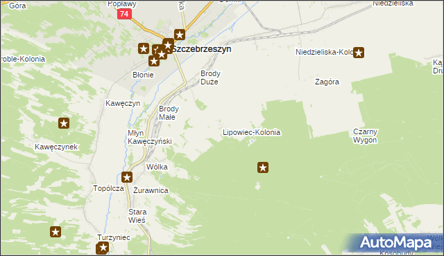 mapa Lipowiec-Kolonia, Lipowiec-Kolonia na mapie Targeo