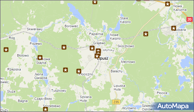 mapa Lipusz, Lipusz na mapie Targeo