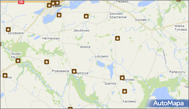 mapa Lisnówko, Lisnówko na mapie Targeo