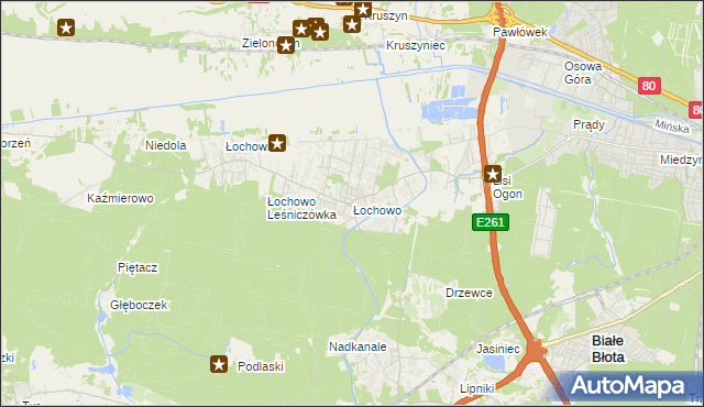 mapa Łochowo, Łochowo na mapie Targeo