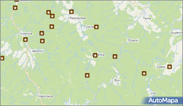 mapa Łopienka, Łopienka na mapie Targeo