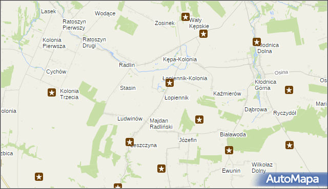 mapa Łopiennik, Łopiennik na mapie Targeo